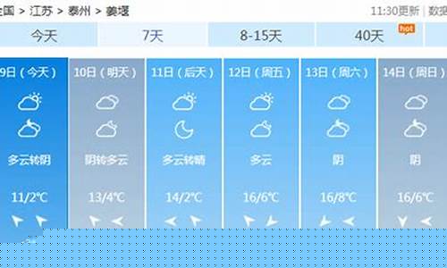 姜堰天气预报15天查询结果_姜堰市天气预报24小时