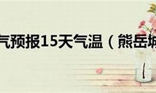 熊岳天气预报15天查询_熊岳天气预报30天